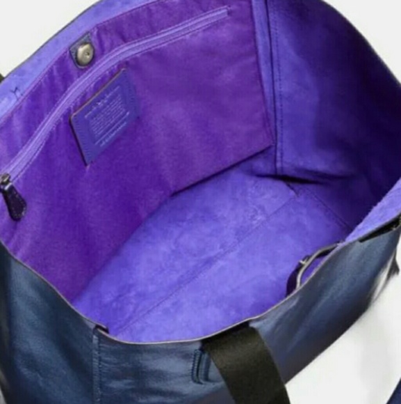 Blue metallic hologram derby tote NWT Mrsp 298 - Picture 2 of 4